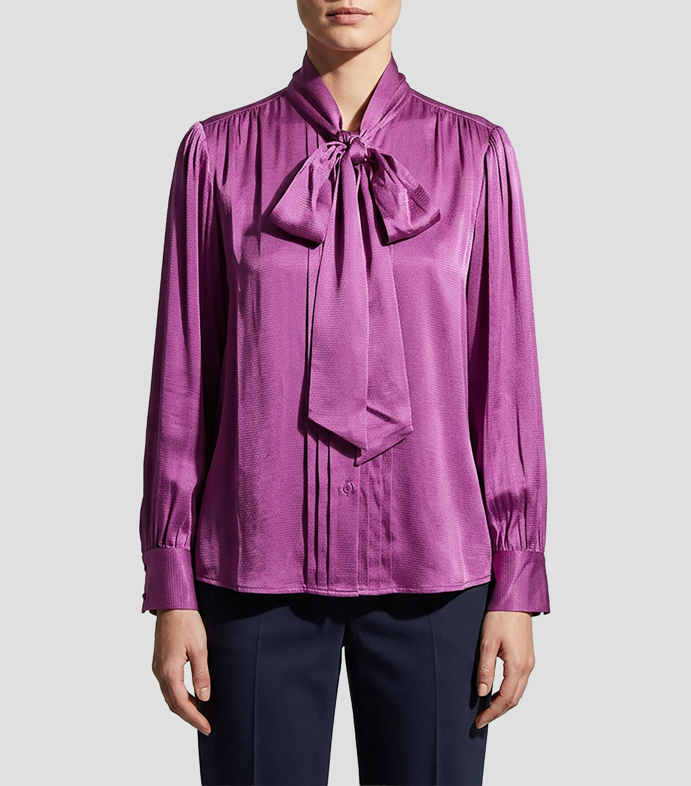 Blusa lisa manga larga Mujer